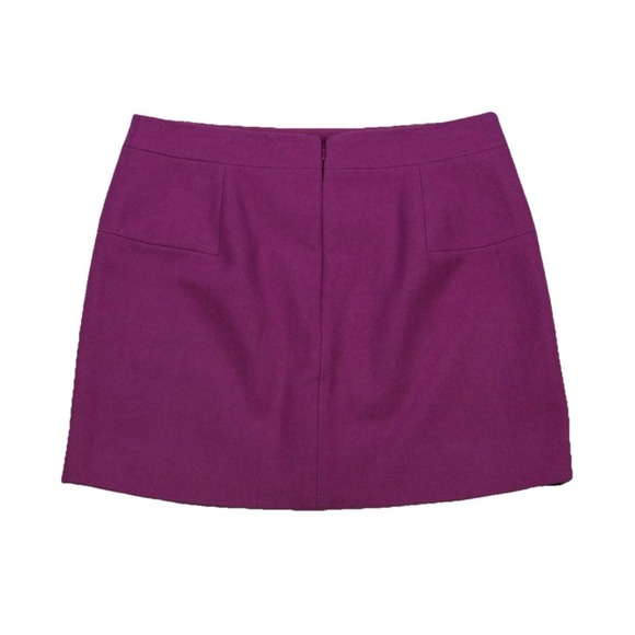 J.Crew Wool Blend Mini Skirt Magenta Purple Lined Women's Size 10 - Picture 5 of 8
